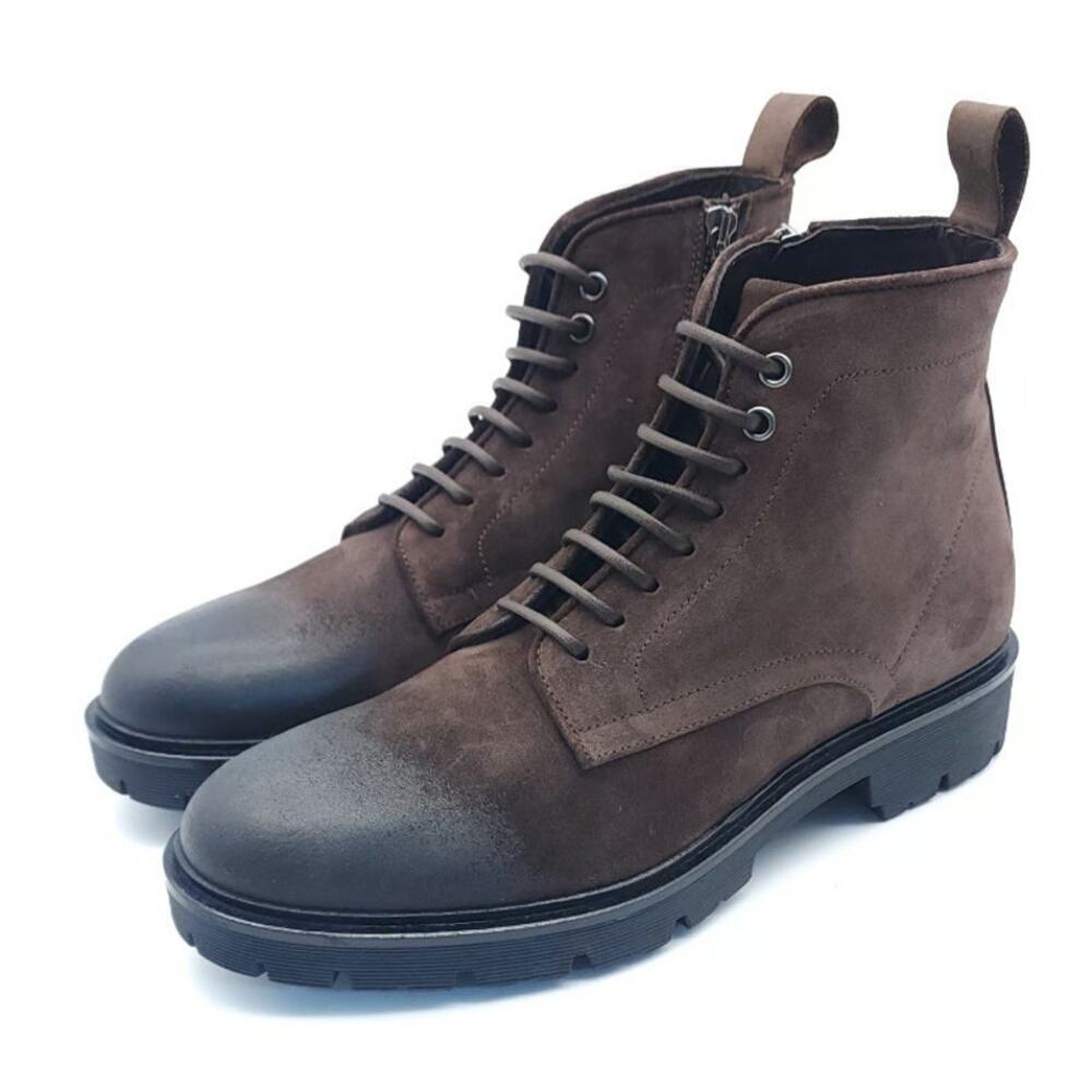Men's Brown Suede Lace-Up Boots